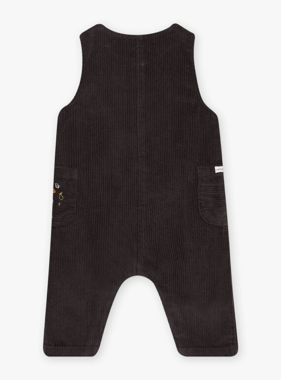 Latzhose aus anthrazitgrauem Velours DALOUIS / 22H1BGR1SAL941