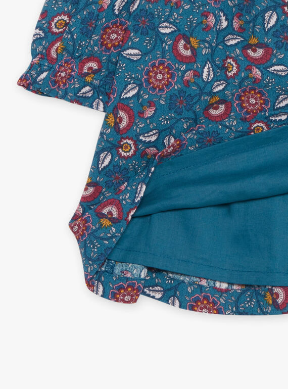 Entenblaues Kleid mit Blumenmuster DAMAURINE / 22H1BFU1ROB714
