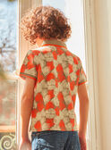 Orangefarbenes Poloshirt mit Palmen KLEPOLAGE / 24E3PGO1POL000