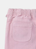 Rosafarbene Samthose LADOSETTE / 24H2PFQ1PAND329