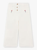 Kind Mädchen ecrufarbene Jeans mit weitem Bein CILOUETTE / 22E2PF81PAN001