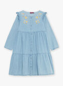 Kleid aus Denim mit Blumenstickerei. FADENETTE / 23E2PF81ROBP272