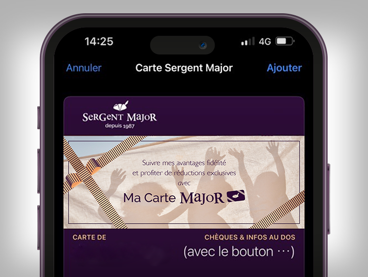 Sergent Major - Votre carte dans le Wallet