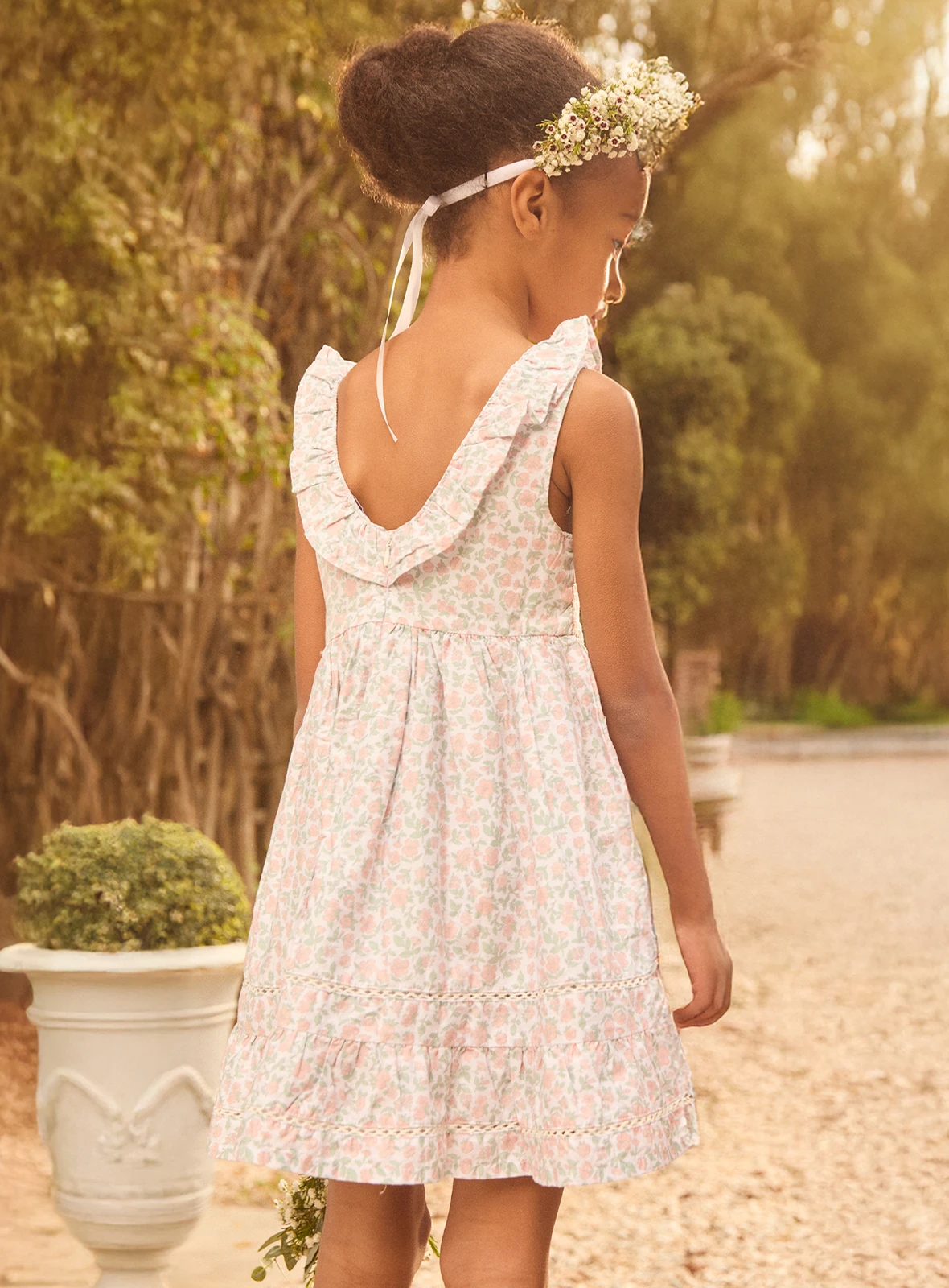Sergent Major - Kollektion Zeremonie : Weißes, geblümtes Hängerkleid