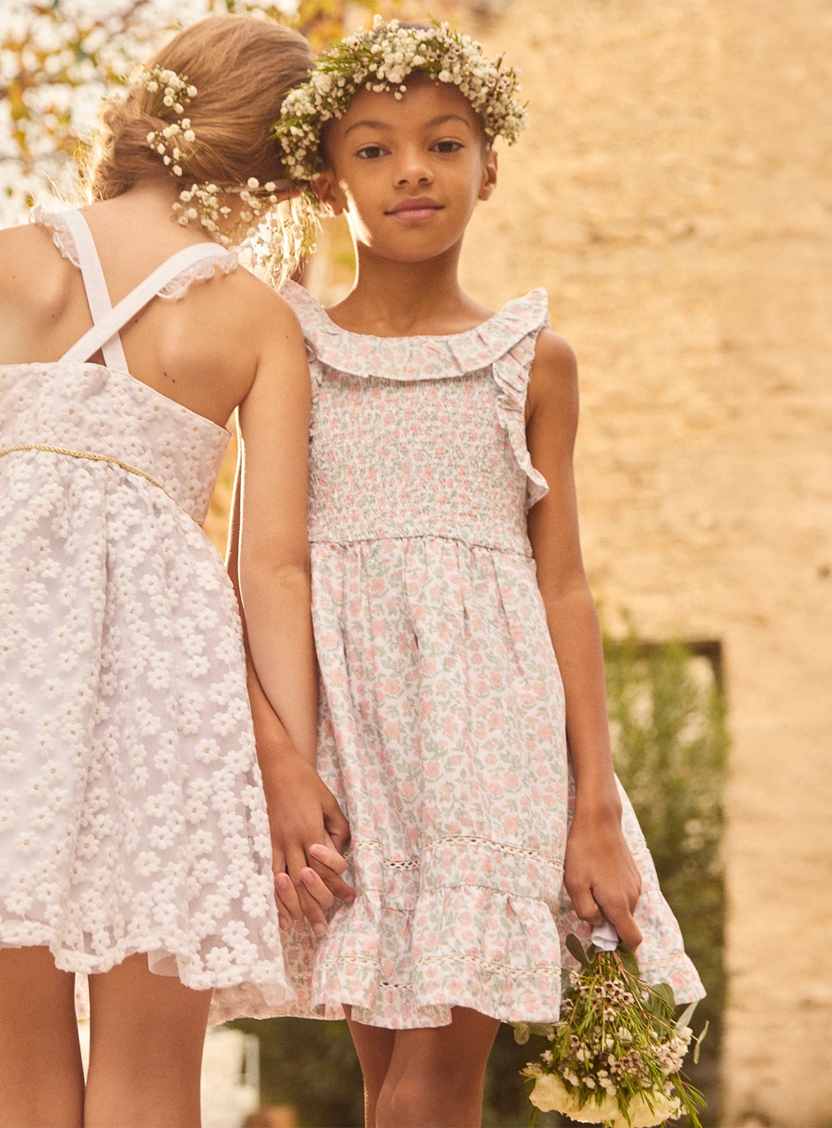 Sergent Major - Kollektion Zeremonie : Weißes, geblümtes Hängerkleid